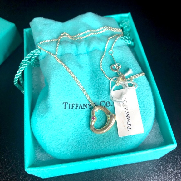Tiffany & Co. Jewelry Tiffany Heart Necklace With Rhimestone Poshmark